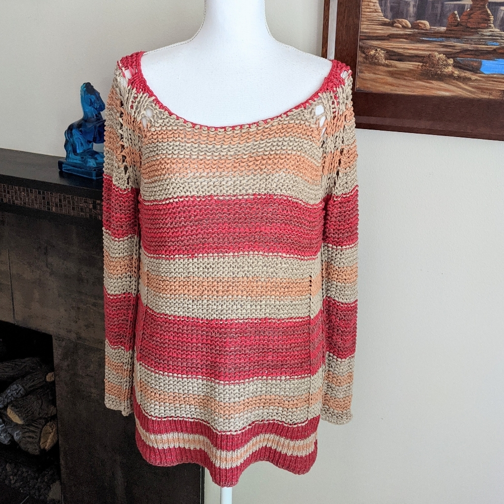 Free People Desert Moon Striped Sweater Medium